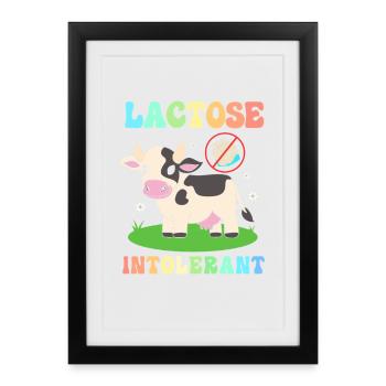Flatulence Milk Allergy Lactose Intolerance - Framed poster (27 × 37 cm) - black - Front