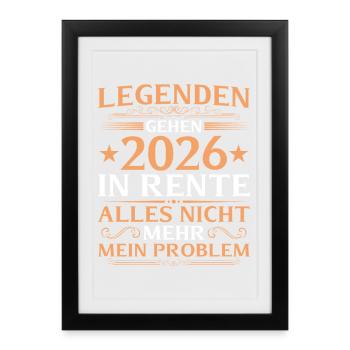 Retirement 2026 Work colleague Legend retired - Framed poster (27 × 37 cm) - black - Front