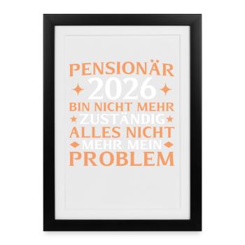 Retraité 2026 - N’est plus responsable - Affiche encadrée (27 × 37 cm) - noir - Devant