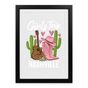Girls Trip Nashville - Framed poster (27 × 37 cm) - black - Front