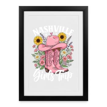 Voyage entre filles Nashville - Affiche encadrée (27 × 37 cm) - noir - Devant