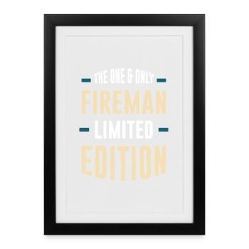 Uniquement Firefighter Hero en édition limitée - Affiche encadrée (27 × 37 cm) - noir - Devant