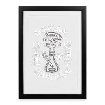 Bong Bongsai Water Pipe Zen Shirt - Framed poster (27 × 37 cm) - black - Front