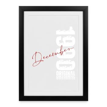 35e anniversaire Original Décembre Né en 1990 - Affiche encadrée (27 × 37 cm) - noir - Devant