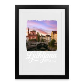 Ljubljana Slovenia - Framed poster (27 × 37 cm) - black - Front