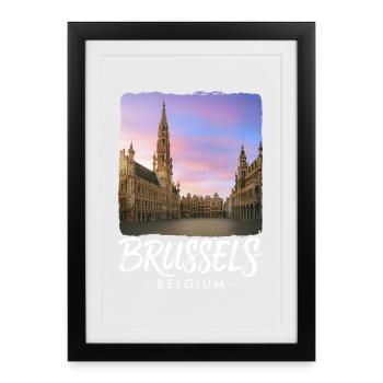 Brussels Belgium - Framed poster (27 × 37 cm) - black - Front