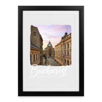 Bucarest, Roumanie - Affiche encadrée (27 × 37 cm) - noir - Devant