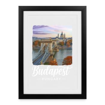 Budapest Hungary - Framed poster (27 × 37 cm) - black - Front