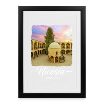 Nicosie, Chypre - Affiche encadrée (27 × 37 cm) - noir - Devant