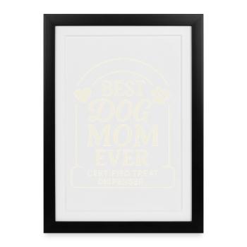 Meilleure maman de chien jamais certifiée - Affiche encadrée (27 × 37 cm) - noir - Devant