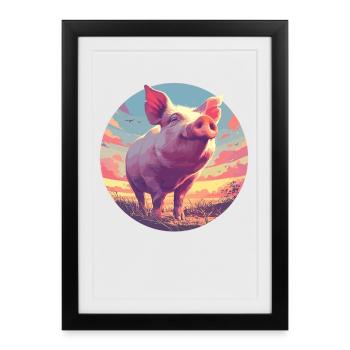 Cochon Cochon - Affiche encadrée (27 × 37 cm) - noir - Devant