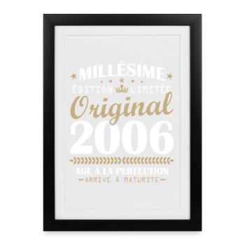 Millésime 2006 Original Cadeau Anniversaire 20 ans - Affiche encadrée (27 × 37 cm) - noir - Devant
