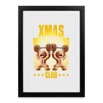 Club d’haltérophilie de Noël Noël - Affiche encadrée (27 × 37 cm) - noir - Devant