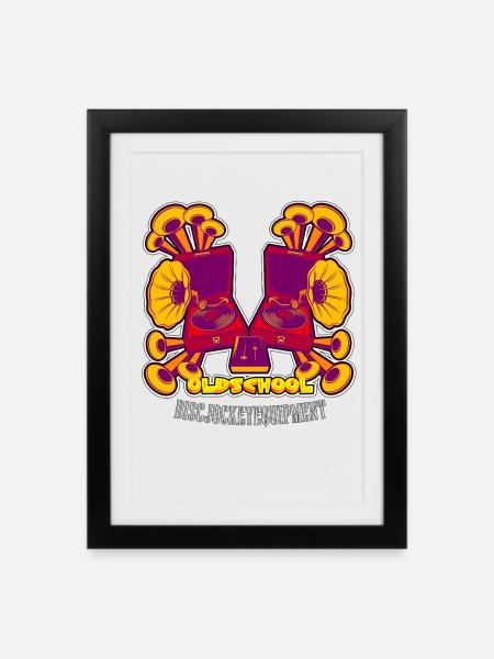DJ - Gerahmtes Poster (27 × 37 cm) - Schwarz