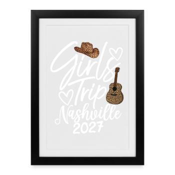Girls Trip Nashville 2027 - Gerahmtes Poster (27 × 37 cm) - Schwarz - Vorne