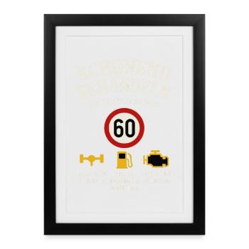 Treat with care The classic car is now 60 - Framed poster (27 × 37 cm) - black - Front