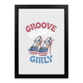 Groove Glory Girly Shoes Design for Patriots - Framed poster (27 × 37 cm) - black - Front