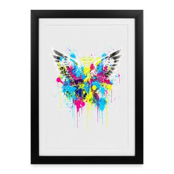 URBAN ANGEL WINGS SPLASH Graffiti Art - Framed poster (27 × 37 cm) - black - Front