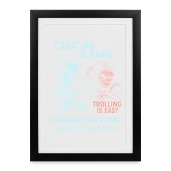Médias sociaux Créateur Chemise Influenceurs Créateurs - Affiche encadrée (27 × 37 cm) - noir - Devant