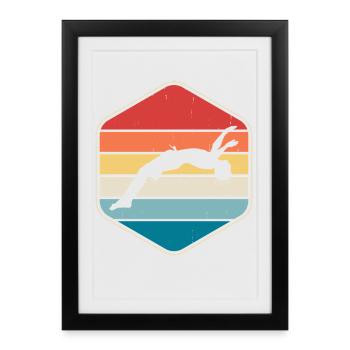 Natation Sports nautiques Float Gifts - Affiche encadrée (27 × 37 cm) - noir - Devant