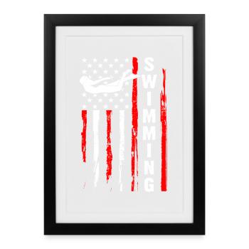 Swimming Water Sports Float Gifts - Framed poster (27 × 37 cm) - black - Front