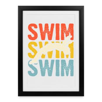 Natation Sports nautiques Float Gifts - Affiche encadrée (27 × 37 cm) - noir - Devant
