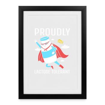 Flatulences Lait Lactose - Affiche encadrée (27 × 37 cm) - noir - Devant