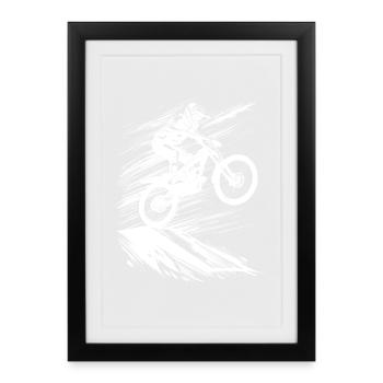 Energetic Mountainbike Art - Framed poster (27 × 37 cm) - black - Front