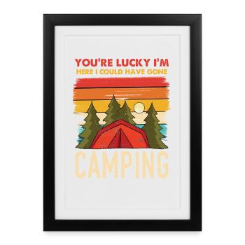Camping Retro Sunset - Framed poster (27 × 37 cm) - black - Front