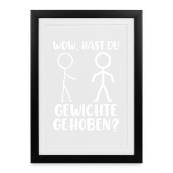 Stick Figure AVEZ-VOUS SOULEVÉ DES POIDS DRÔLE - Affiche encadrée (27 × 37 cm) - noir - Devant