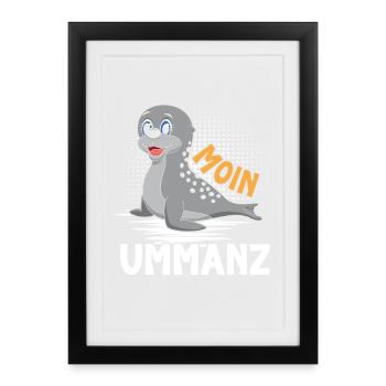 Island Ummanz MOIN UMMANZ Baltic Sea Holiday Funny - Framed poster (27 × 37 cm) - black - Front