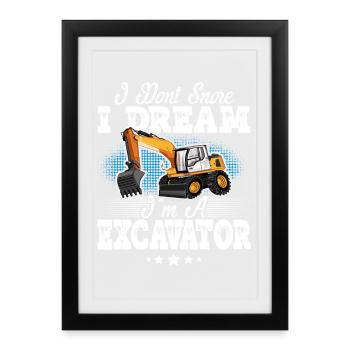 Excavator Operator - Framed poster (27 × 37 cm) - black - Front
