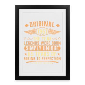 Original 1961 Vintage Legend 65th Birthday - Framed poster (27 × 37 cm) - black - Front