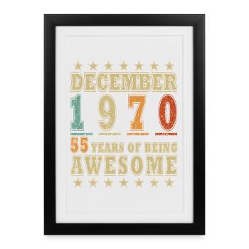 1970 Décembre 1970 Jubilé Décembre 1970 - Affiche encadrée (27 × 37 cm) - noir - Devant
