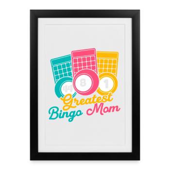 Bingo Game Greatest Bingo Mom Bingo - Affiche encadrée (27 × 37 cm) - noir - Devant