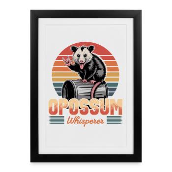 Funny Opossum - Framed poster (27 × 37 cm) - black - Front