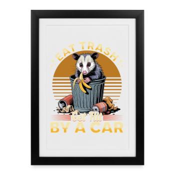 Drôle d’opossum - Affiche encadrée (27 × 37 cm) - noir - Devant
