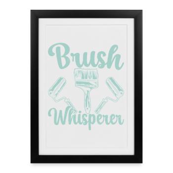 Peintre en bâtiment papa Cadeaux uniques - Affiche encadrée (27 × 37 cm) - noir - Devant