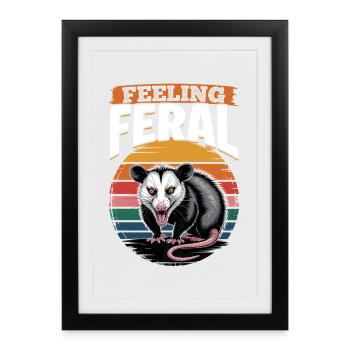 Drôle d’opossum - Affiche encadrée (27 × 37 cm) - noir - Devant