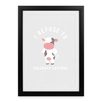 Milk Allergy Lactose Intolerance Flatulence - Framed poster (27 × 37 cm) - black - Front