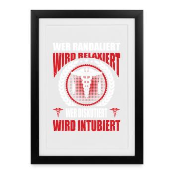 Pflegerin Geschenke Pflege Lustig Krankenpflegerin - Gerahmtes Poster (27 × 37 cm) - Schwarz - Vorne