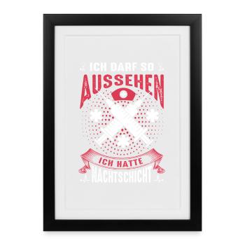 Pflegerin Geschenke Pflege Lustig Krankenpflegerin - Gerahmtes Poster (27 × 37 cm) - Schwarz - Vorne
