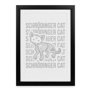 Schrödinger's cat - Framed poster (27 × 37 cm) - black - Front