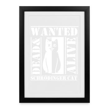 Schrödinger's cat - Framed poster (27 × 37 cm) - black - Front