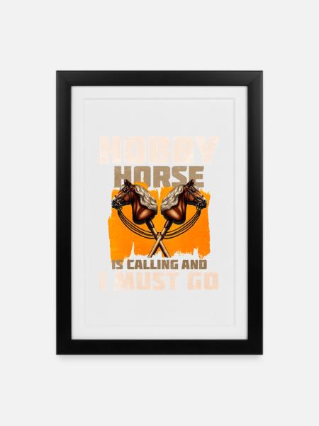 Hobby Horsing - Gerahmtes Poster (27 × 37 cm) - Schwarz