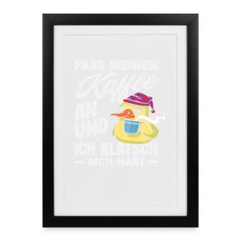 Funny Duck Coffee Saying Office Coffee Lover - Framed poster (27 × 37 cm) - black - Front