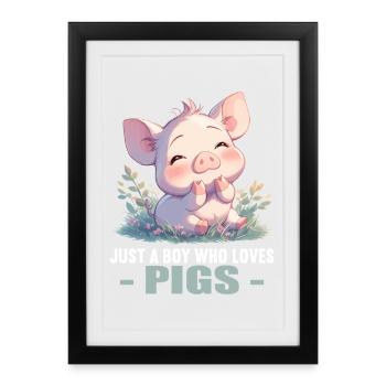 Pig Pig - Framed poster (27 × 37 cm) - black - Front