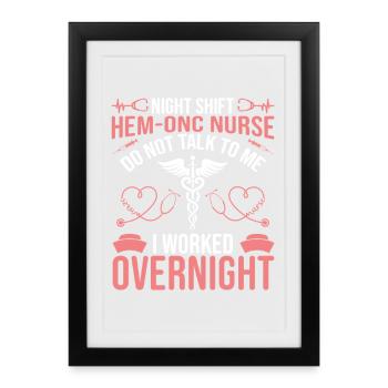 Hématologie d’appréciation des infirmières de nuit / Oncologie - Affiche encadrée (27 × 37 cm) - noir - Devant