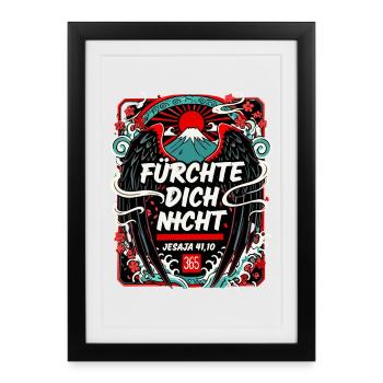 PEUR PAS du Japon Fleurs de cerisier Fuji - Affiche encadrée (27 × 37 cm) - noir - Devant