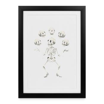 Skeleton juggling with skulls art - Framed poster (27 × 37 cm) - black - Front